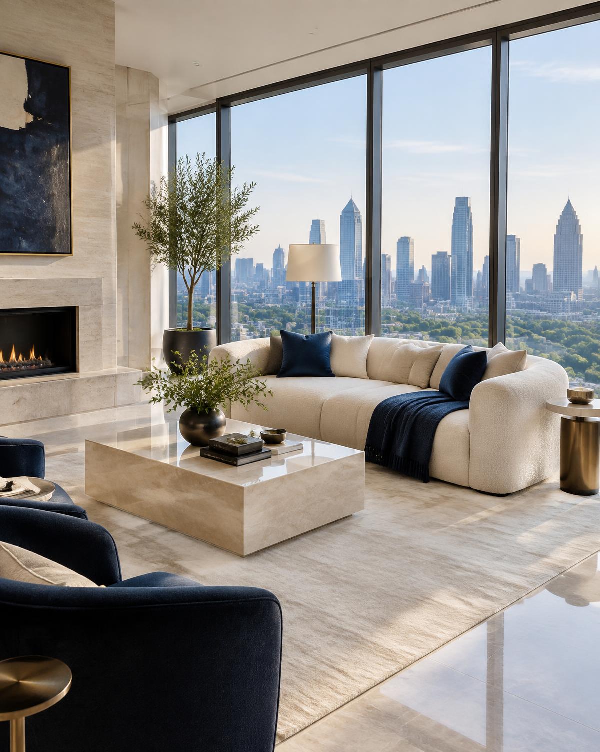 Spotless luxury Atlanta living room